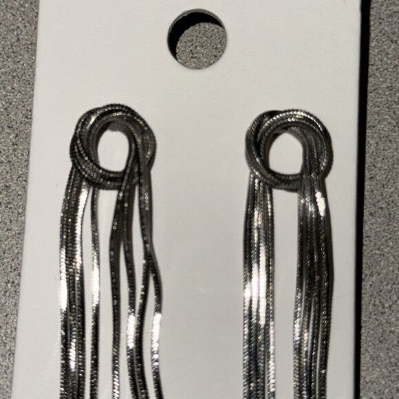 Express silvertone chain earrings - Picture 4 of 5